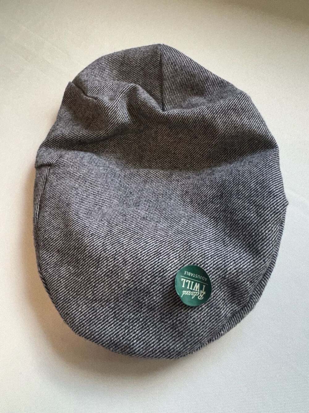Gap Flat Cap M/L Black White Herringbone Twill Ivy Gatsby Hat